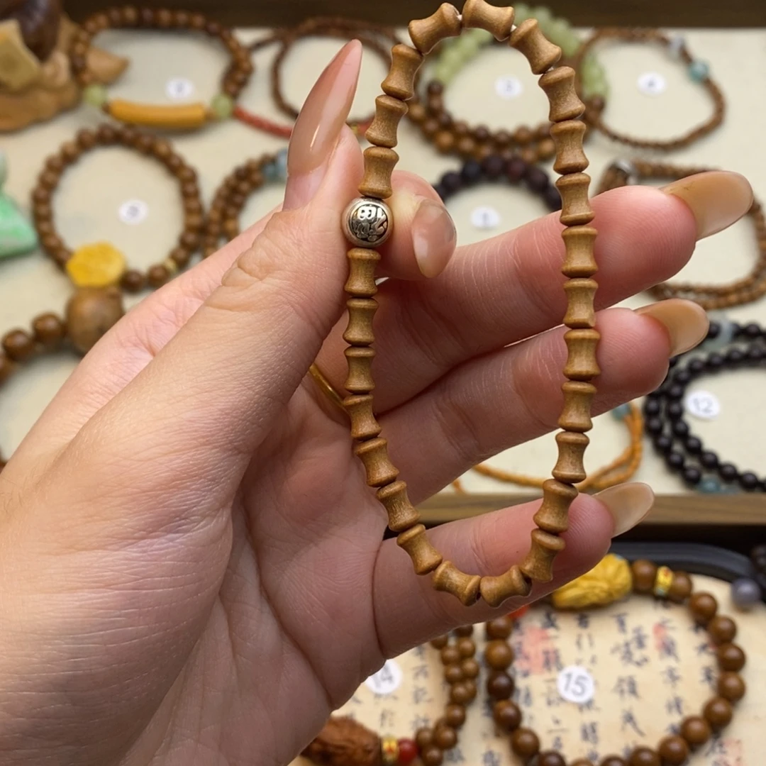 檀香木未镶嵌手串竹节