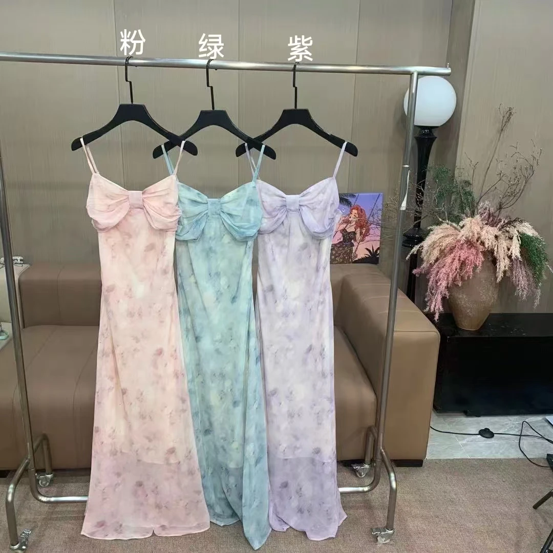 DACPAN-“星月神话”扎染细闪吊带连衣裙 侧边拉链  2025/盼·YP149