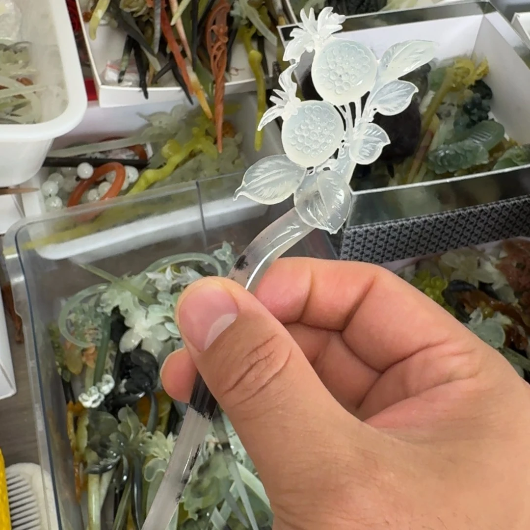 岫玉未镶嵌发饰明君玉簪就是好看