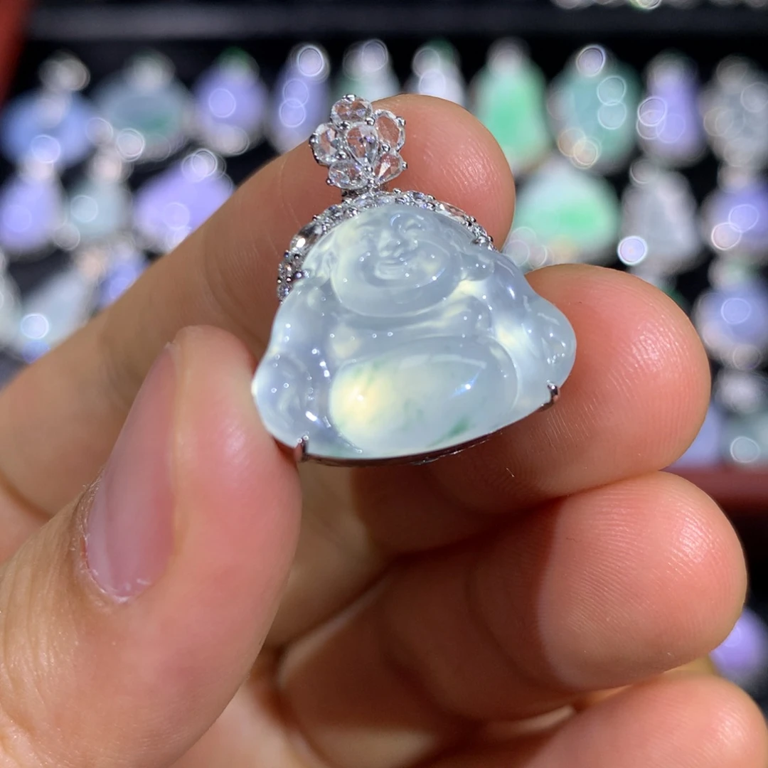 翡翠18K金镶嵌吊坠(不含链)签收后48小时鉴赏期