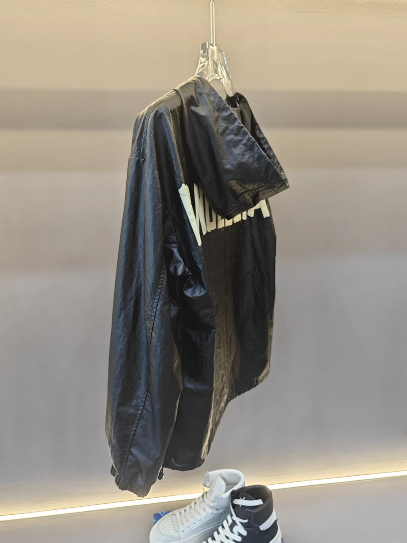 【Y-5506】新款高级感黑色连帽夹克风衣外套