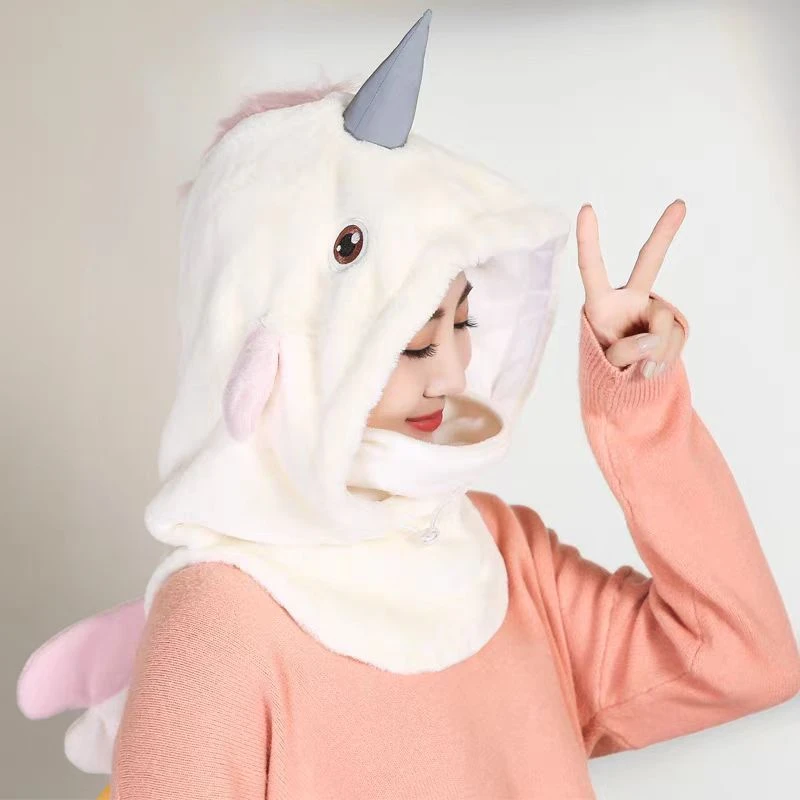 独角兽滑雪头套面罩防寒保暖滑雪护脸可爱雪盔帽子