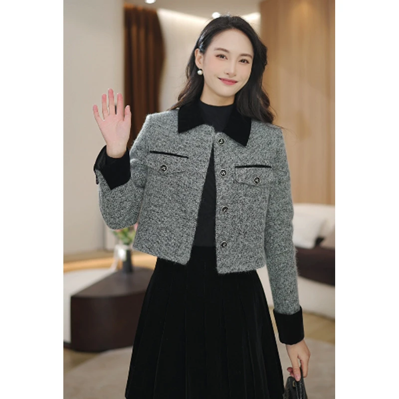 马克华菲女装2024秋冬气质轻奢高级感小香风套装半身裙