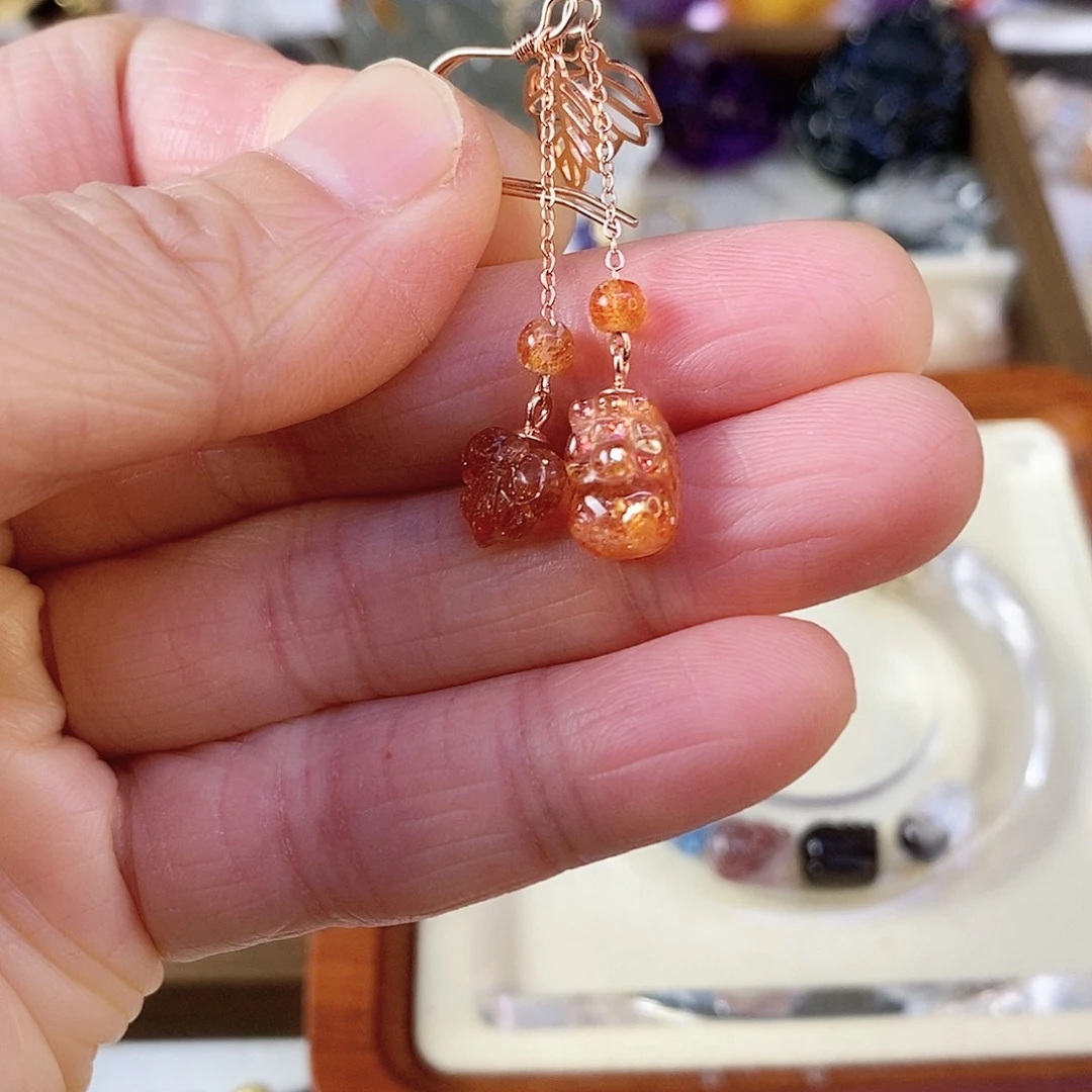 日光石耳钩银S925镀金镶嵌左*飞福利