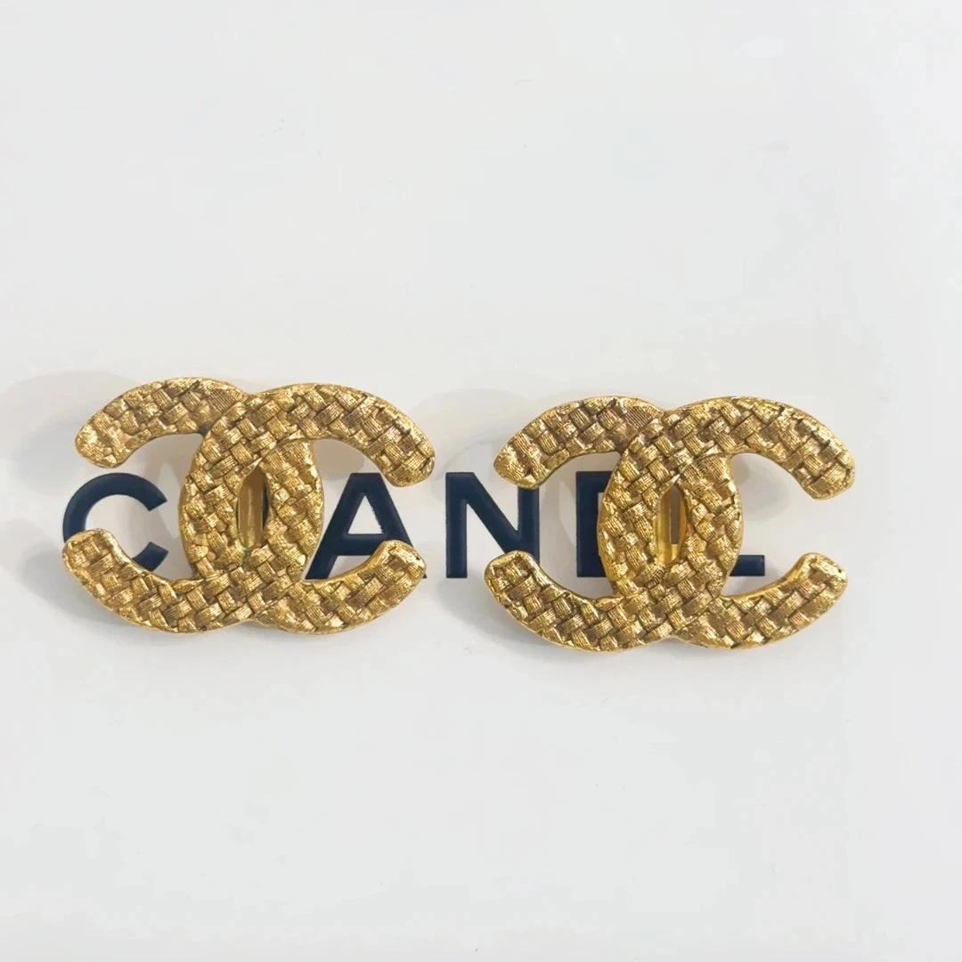 95新 Chanel/香奈儿 Chanel vintage香奈儿中古双c编织耳夹