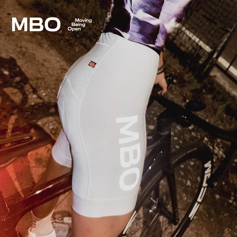 MBO女款背带短裤双箭头专业运动时尚纯白骑行专业级装备T315