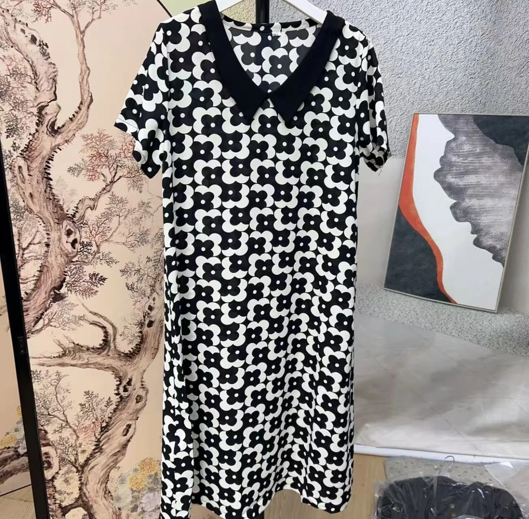 【阿芝专属】9700-新款连衣裙时尚娃娃领气质显瘦妈妈裙优雅减龄