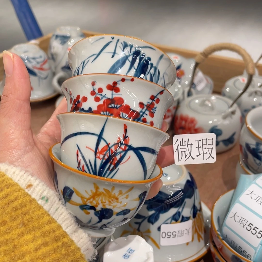 有瑕釉下彩纯手绘