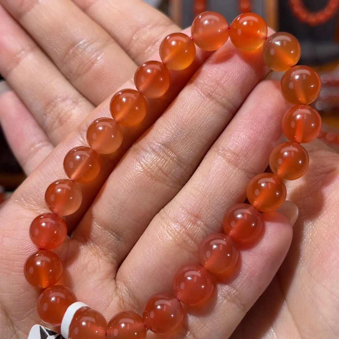 南红玛瑙丽江料圆珠单圈8加mm未镶嵌