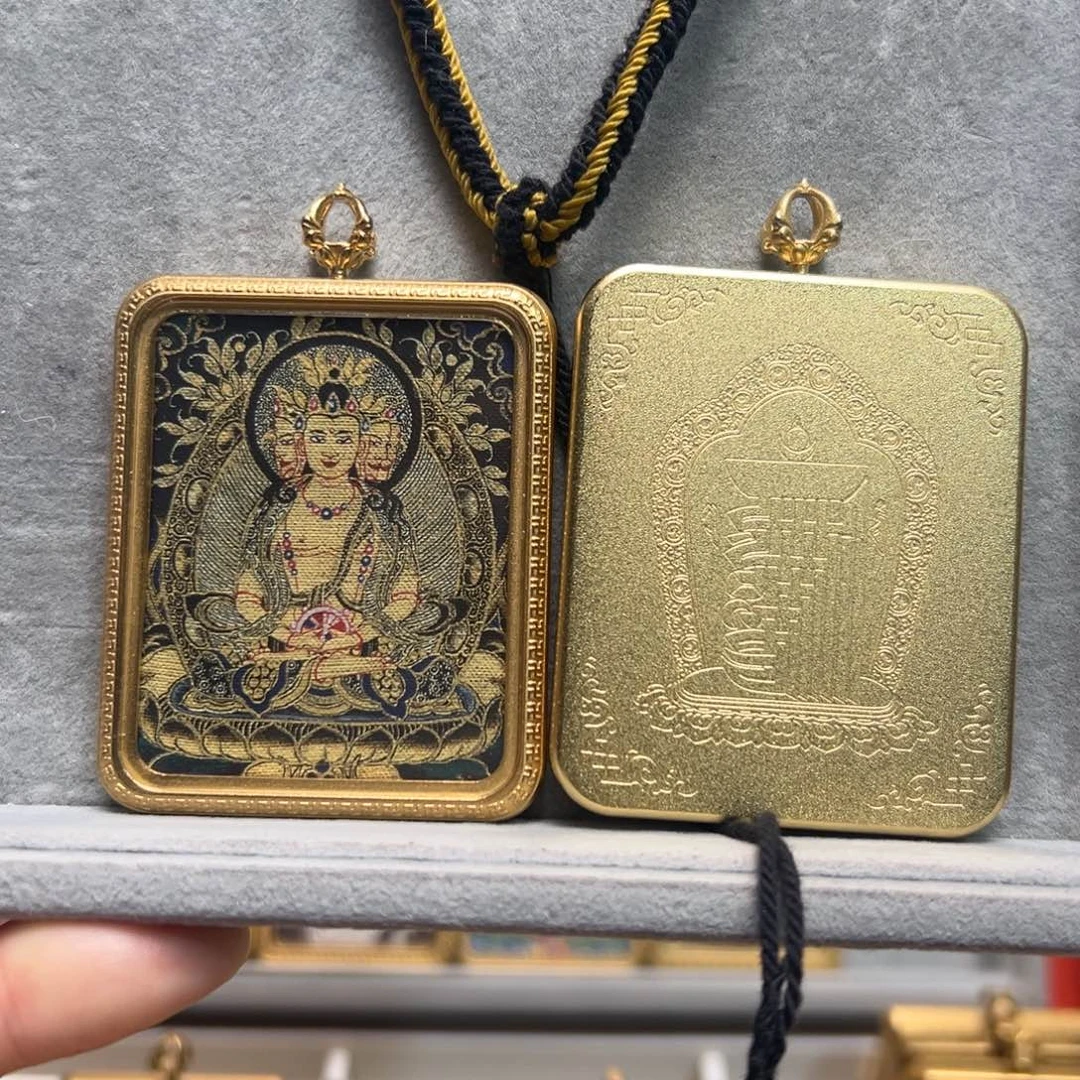 吊坠2*单面钛钢壳黑金绳