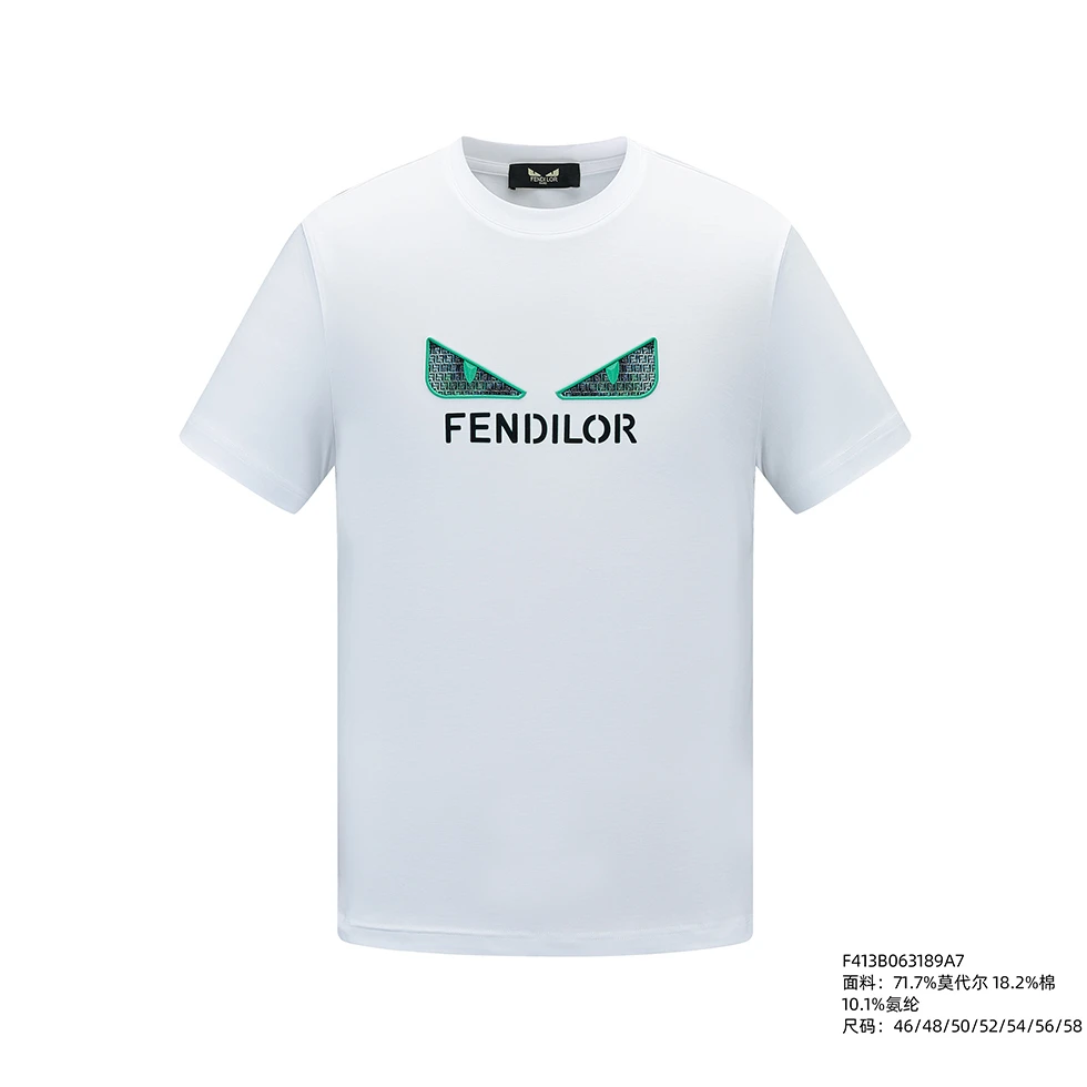 FENDILOR小怪兽25年春夏款男士简约休闲圆领短袖T恤 F413B063189A