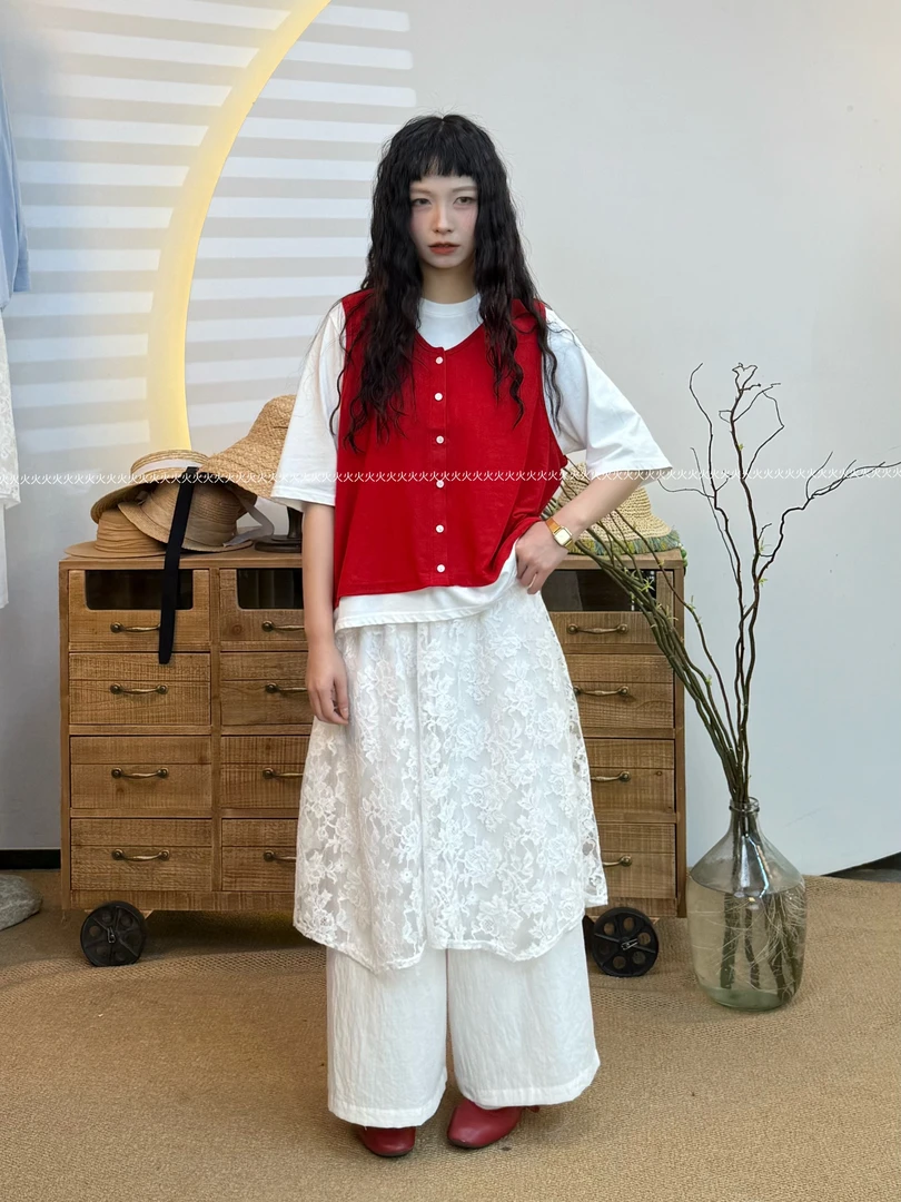 火火【一夏】夏季新韩系彩色百搭显瘦马甲高弹力扣子韩系针织马夹女