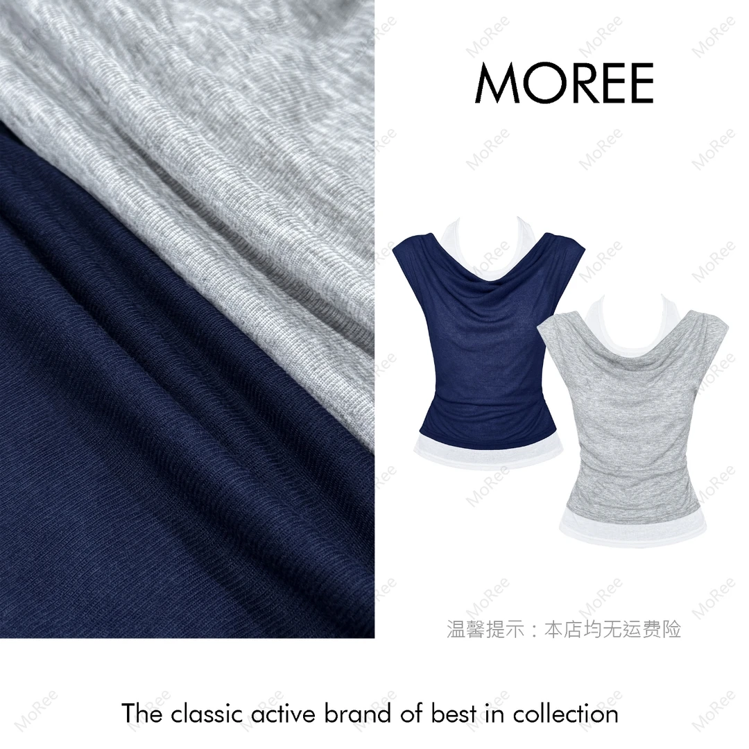 【MOREE】拼接设计感假两件上衣-2125