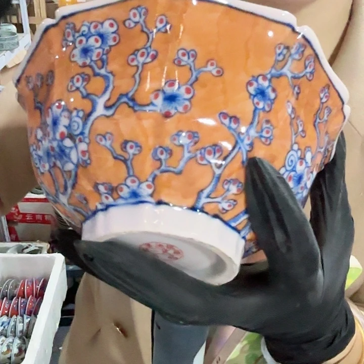 陶其他景德镇高温陶瓷梅花红希希6寸