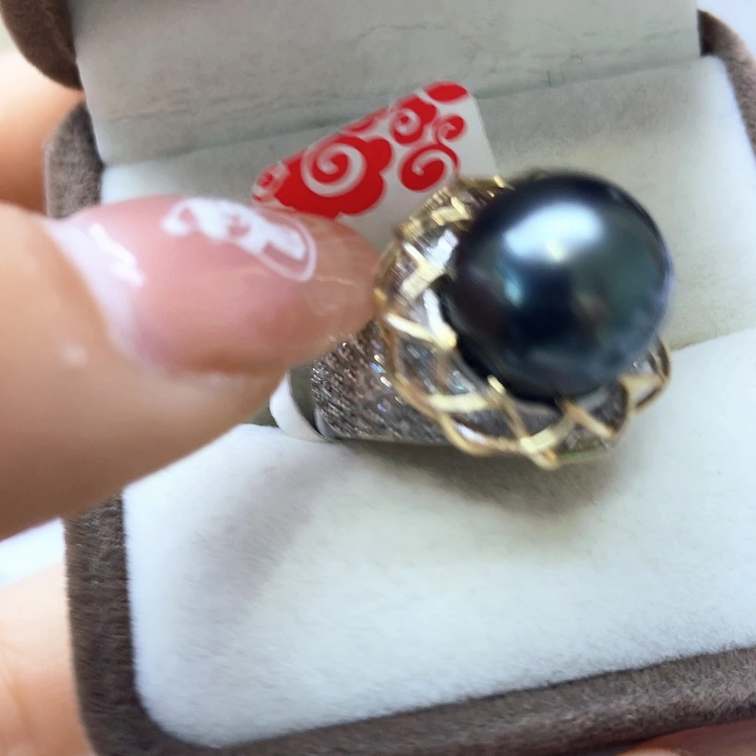 海水珍珠戒指银S925镶嵌