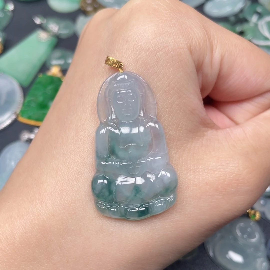 翡翠颈饰18K金镶嵌翡翠