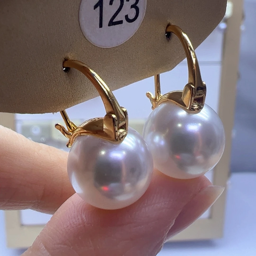 银S925镶嵌淡水珍珠耳饰