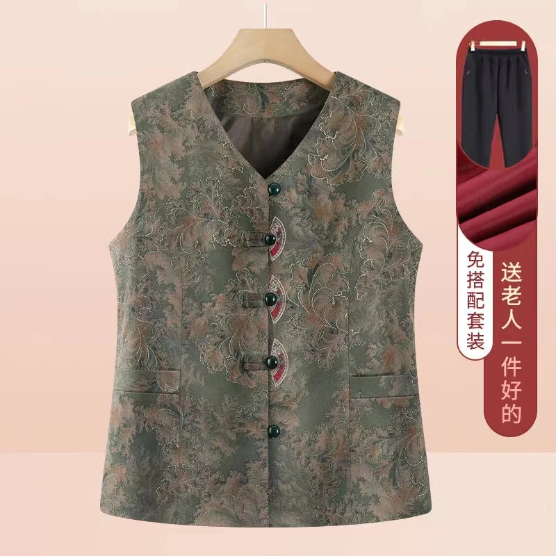中老年人春装女奶奶马甲外套老人女款坎肩老太太衣服妈妈马夹新款