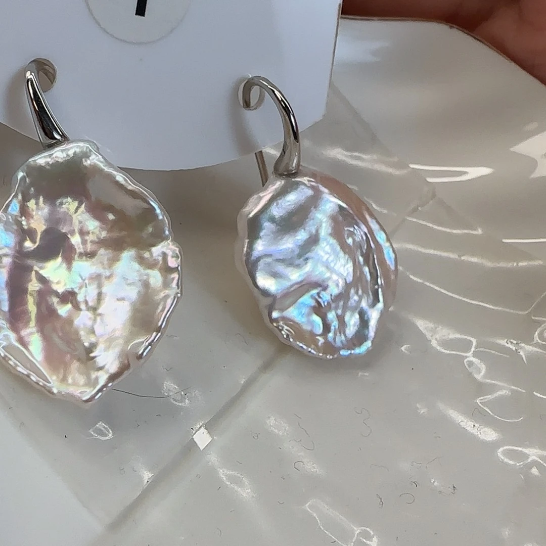 淡水珍珠耳饰银S925镶嵌二****夜