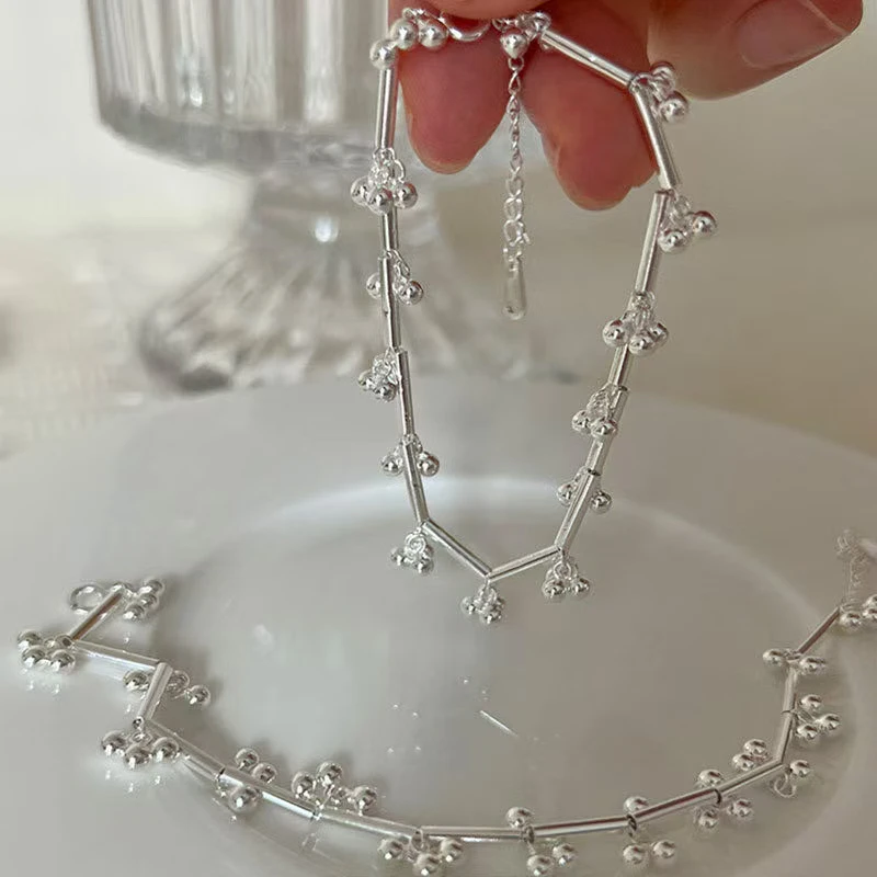 铜合金手链 合金材质简约重工珍珠串珠轻奢小众女款