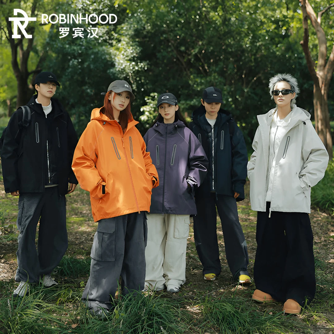 罗宾汉优选冲锋衣运动防风外套男款春季连帽潮牌户外防水休闲夹克