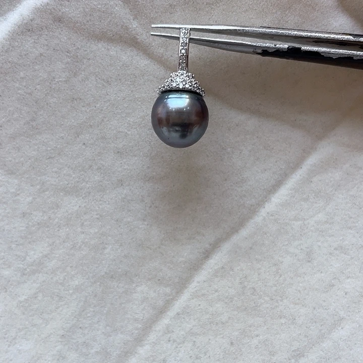 银S925镶嵌吊坠(不含链)海水珍珠