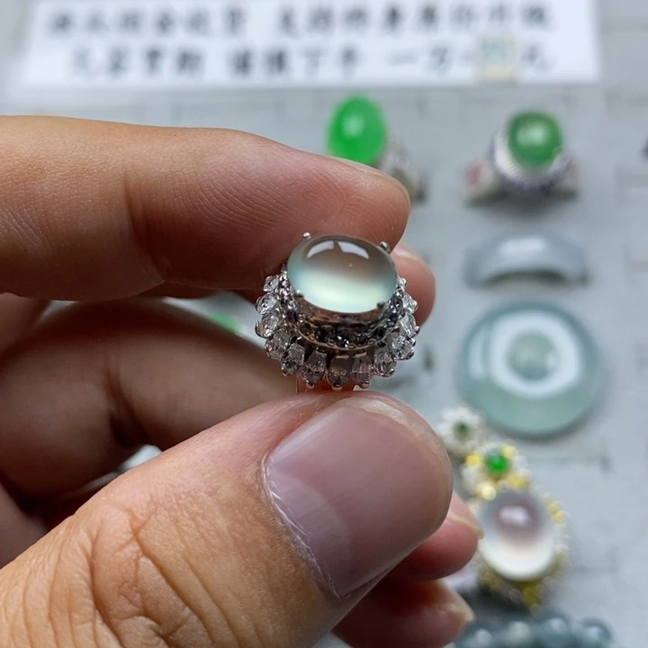 未镶嵌定制翡翠玻璃种9.5mm