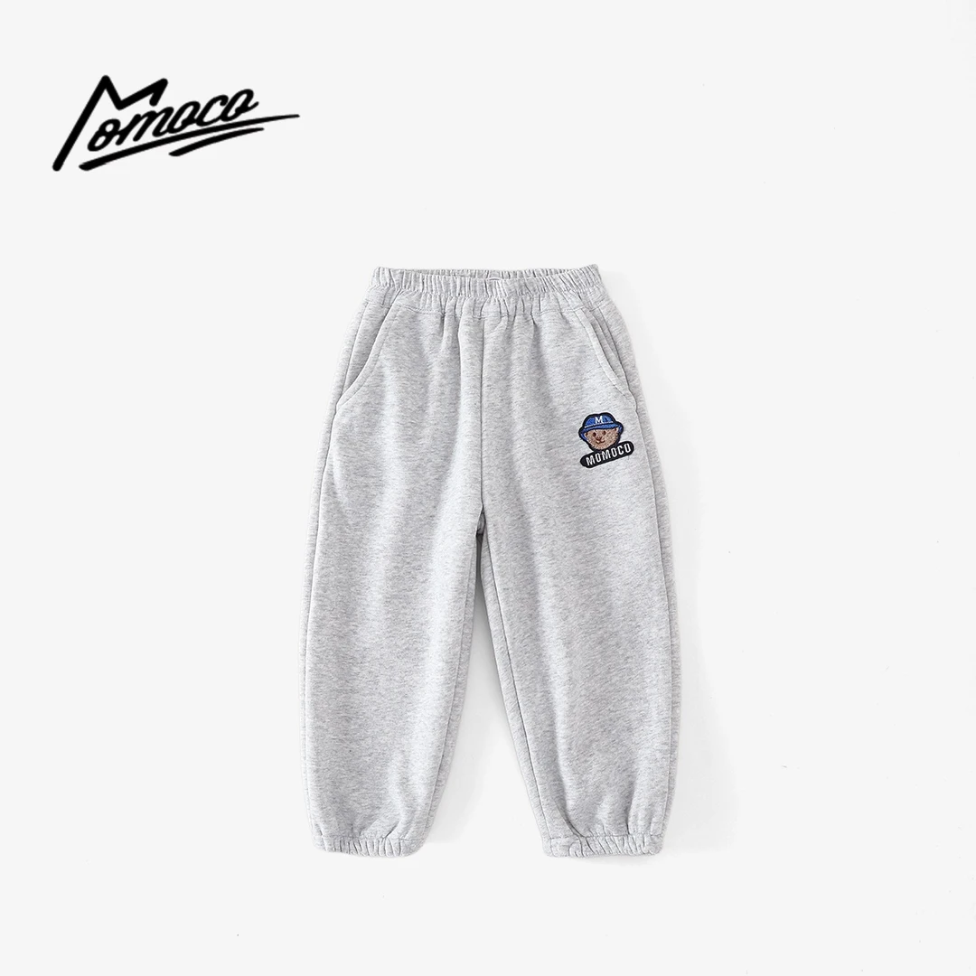 MOMOCO冬季新款男童韩版潮流休闲加绒卫裤77430358032