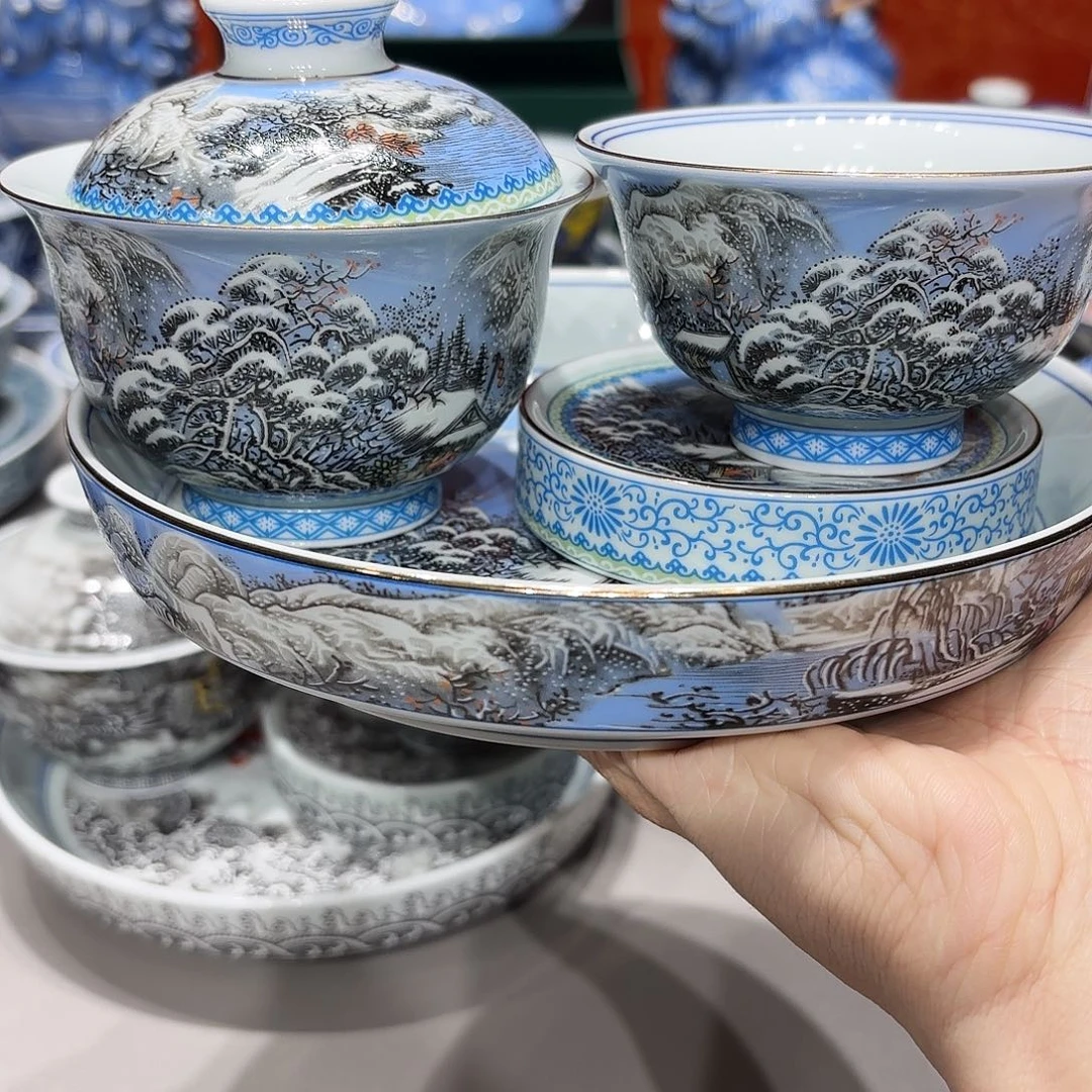 盖碗景德镇高温茶具