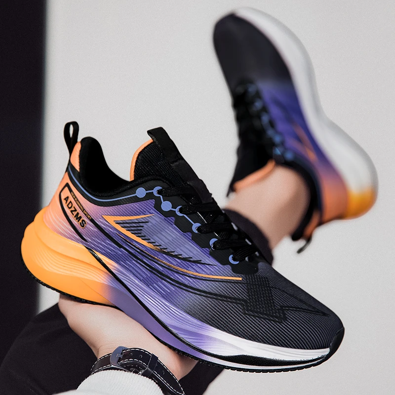 润妍透气男超轻高弹竞速跑鞋男鞋潮流减震跑步鞋百搭时尚运动鞋潮