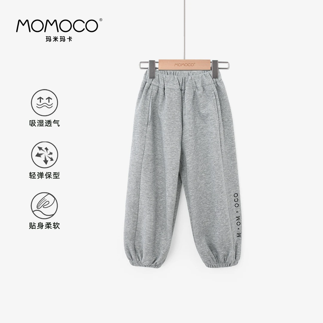 MOMOCO春秋款男童字母印花洋气时尚儿童宽松休闲裤77130358003