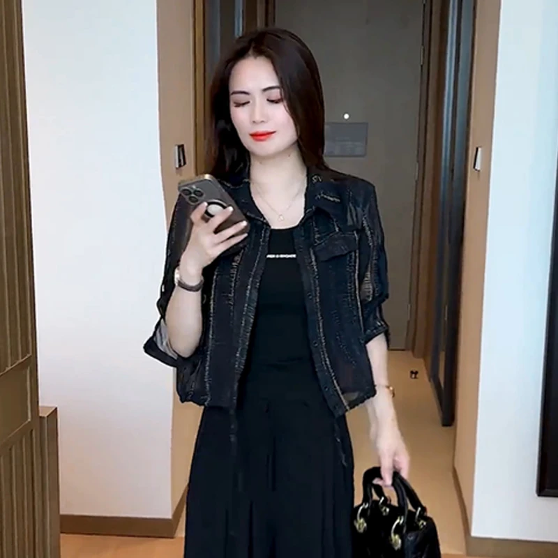 时尚洋气薄款衬衫女2025夏季新款宽松显瘦防晒衣开衫百搭披肩上衣