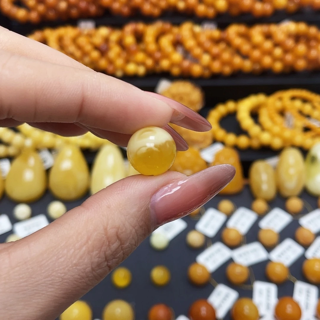 蜜蜡珠宝奇石未镶嵌12.8mm福利款