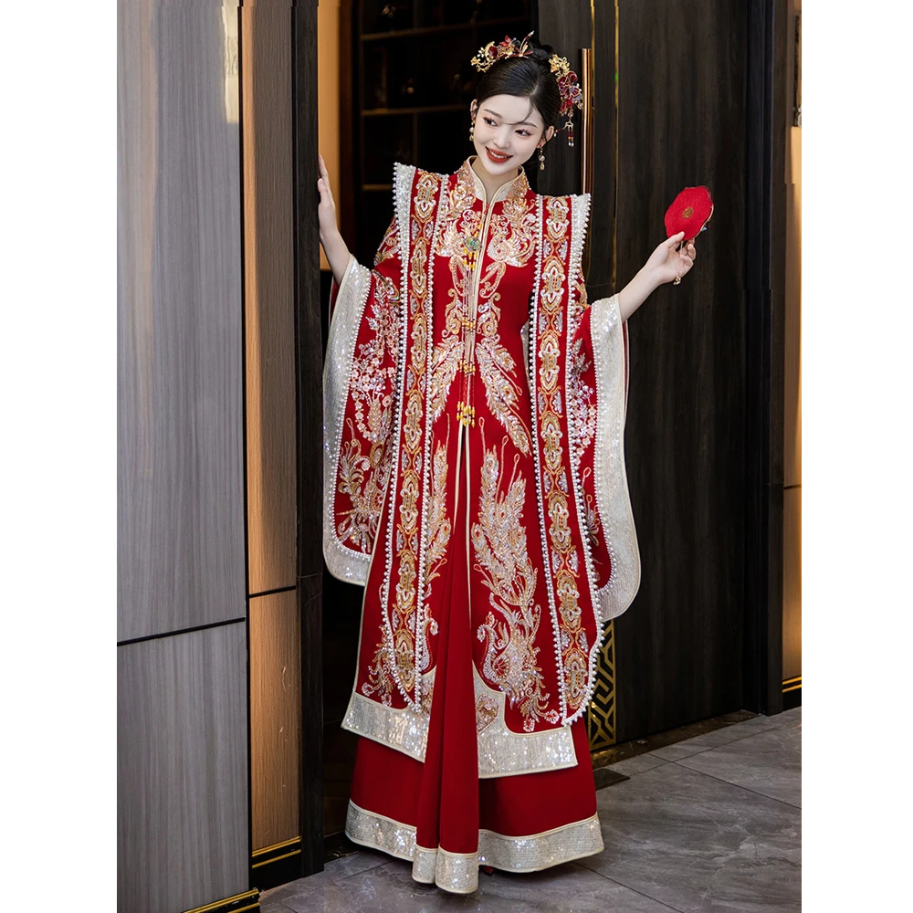 秀禾服2025新款新娘中式结婚汉服凤冠霞帔敬酒服明制嫁衣大气大码