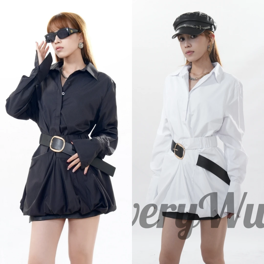 老吴的衣橱【无限回购】设计感收腰显瘦衬衫女中长款长袖上衣C705