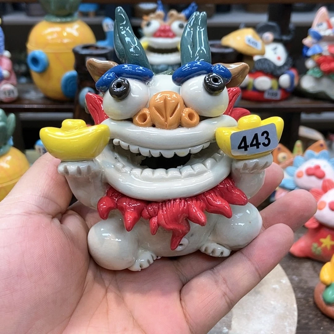 摆件直播间手工抽象陶瓷摆件443