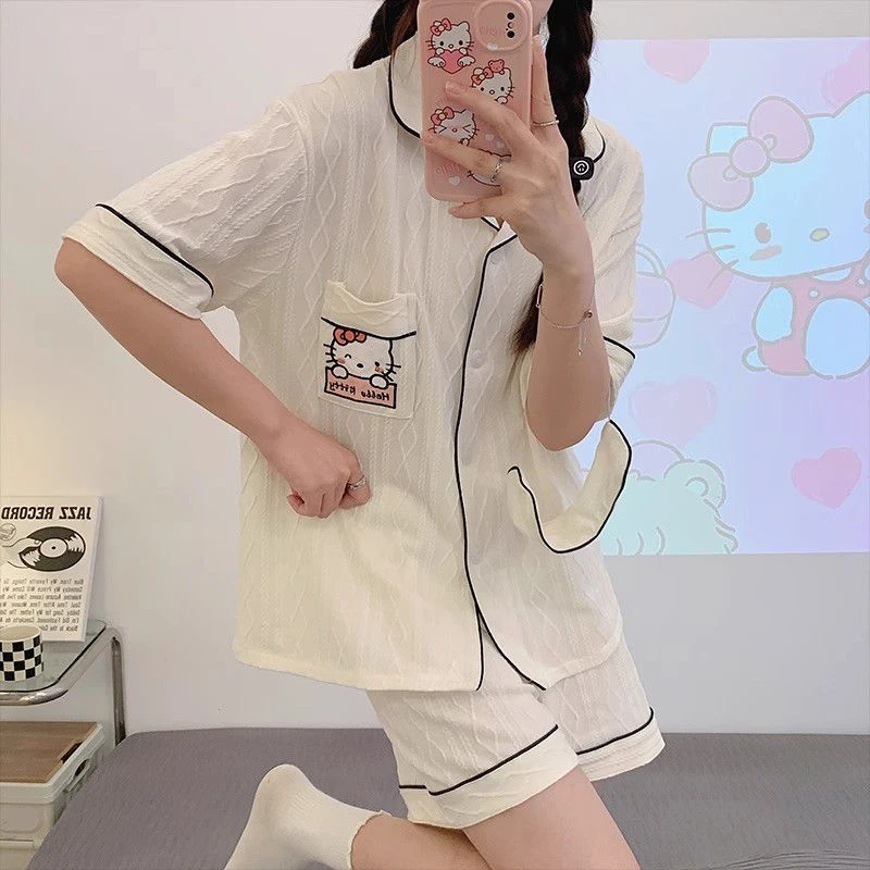 hello kitty约会睡衣女款爆款2025新款日系风卡通猫睡衣套装