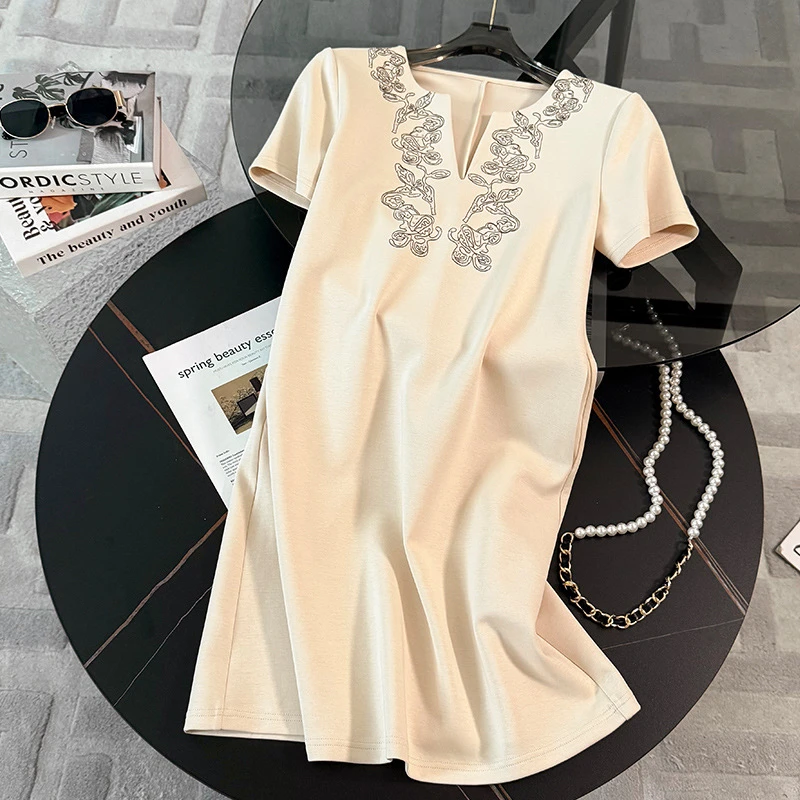 夏姐系贵感气质连衣裙女时尚高端品质收腰显瘦小领洋气裙子