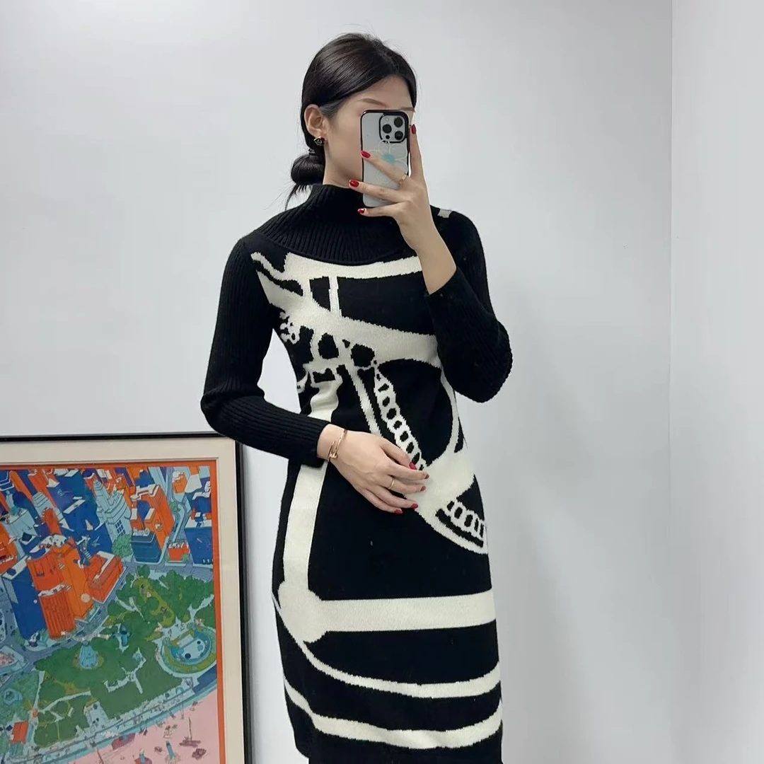 95新 Hermes/爱马仕 麦殿/羊绒连衣裙黑色36码/ 251103QNYVX16