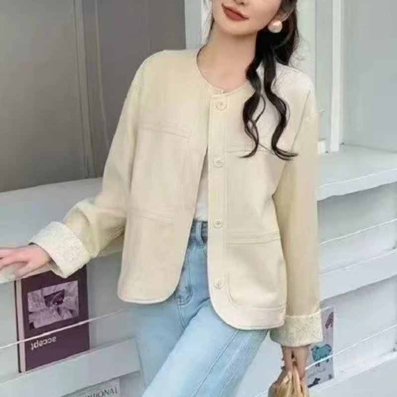 10款韩系圆领休闲皮衣（衣长56左右）