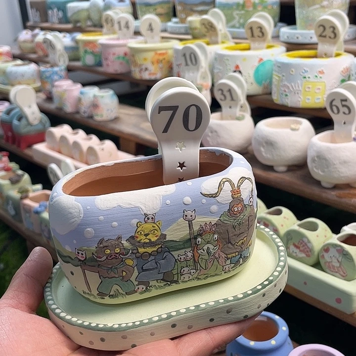 70…..手工手绘花盆