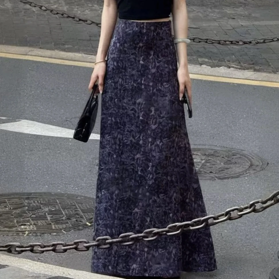 【北北】夏季百搭高腰轻薄气质波西米亚A版半身裙