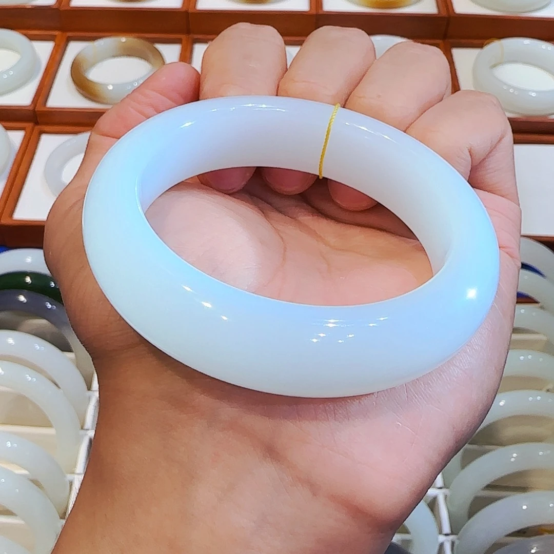 和田玉手镯未镶嵌新疆羊脂白玉56 57 58