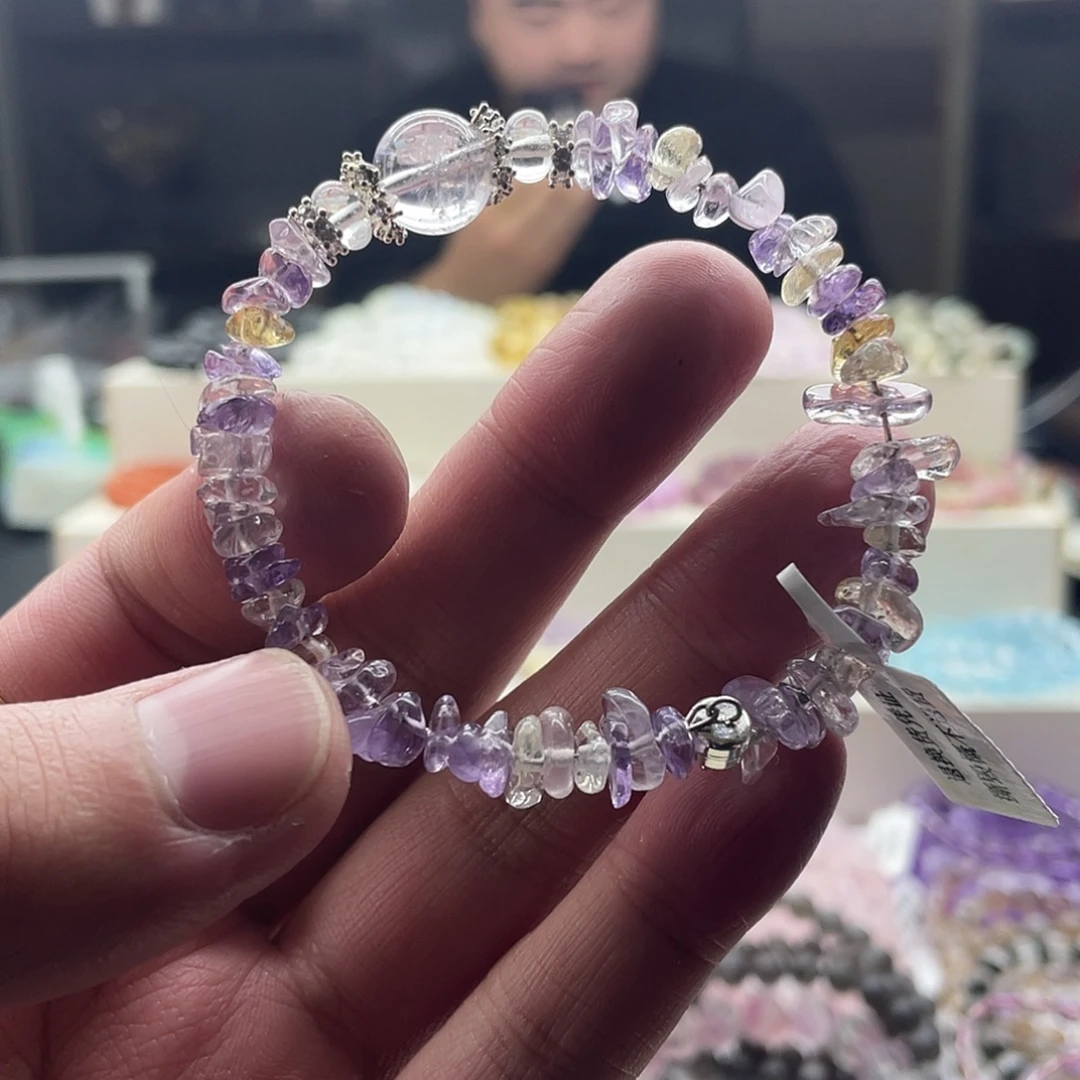 水晶手链未镶嵌紫黄晶手串