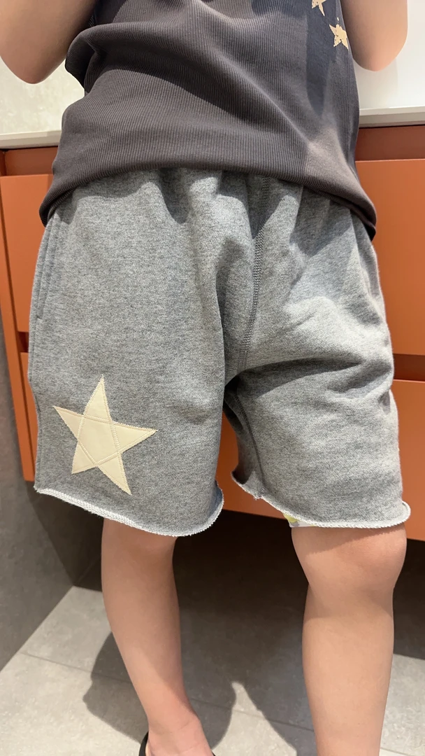 【QB】2025夏季新款星星短裤休闲宽松薄款百搭时尚韩版男童女童