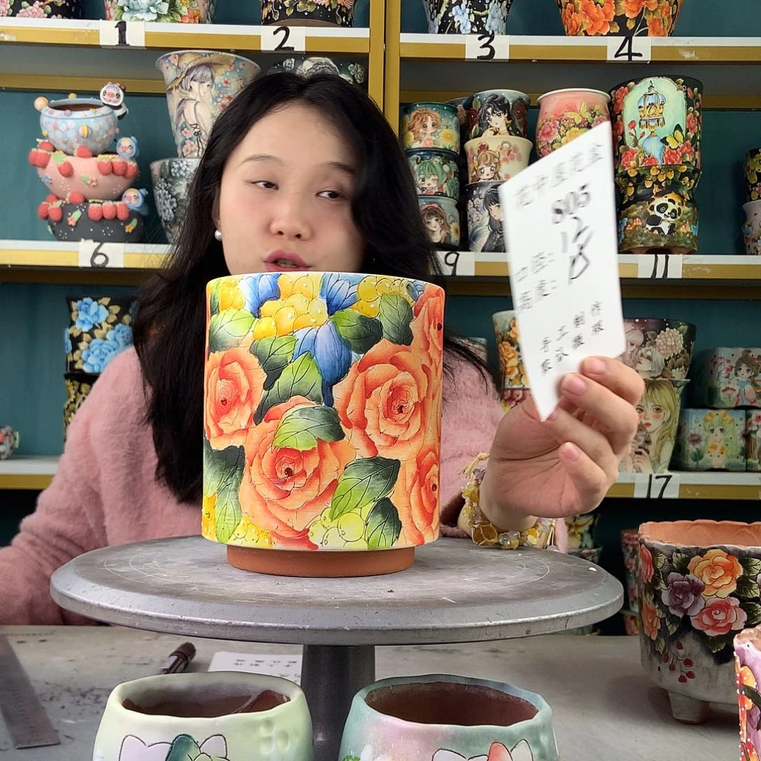 陶景德镇手工花盆805