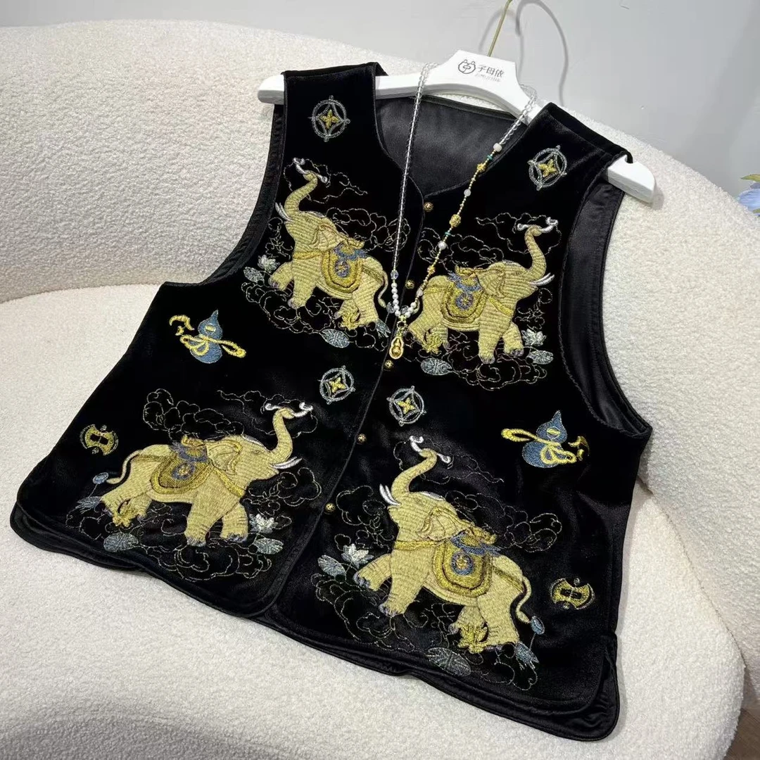 子母依大象丝绒马甲25307QLF6316