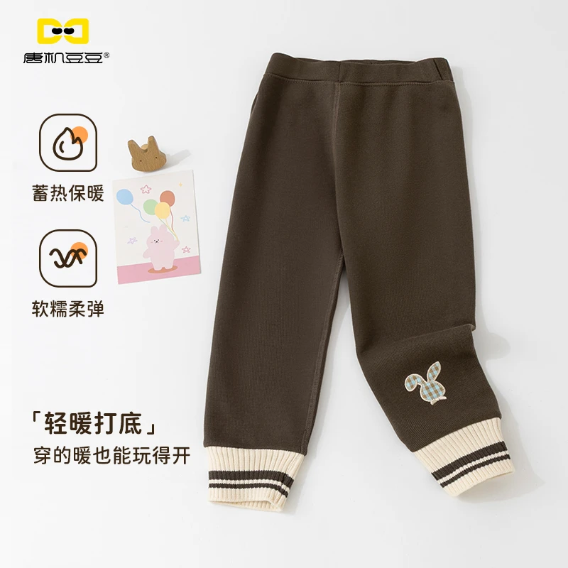 唐机豆豆2025冬季新款女童加绒打底裤秋冬宝宝中大童百搭保暖长裤