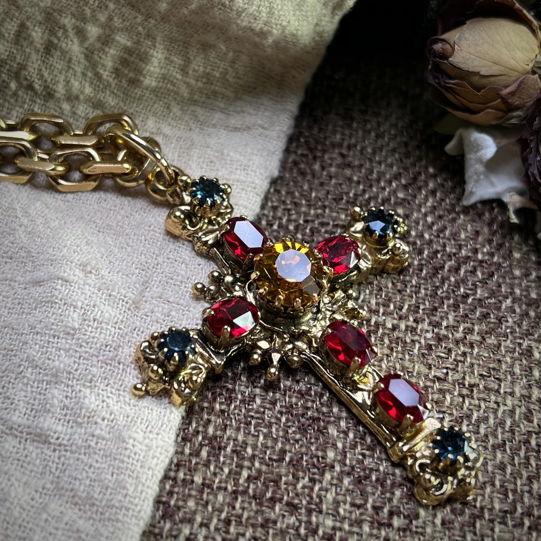 铜合金吊坠 铜合金合成锆石吊坠 翡冷翠吊坠 佛罗伦萨项链S115