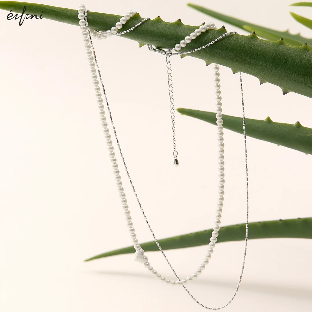 伊芙丽施家珍珠项链小众轻奢韩系爱心高级感气质锁骨链颈链毛衣链